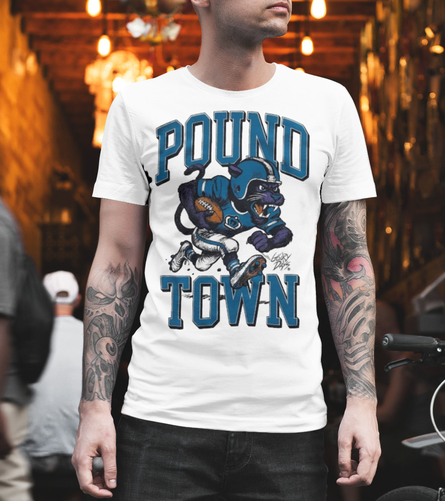 Carolina Panthers Pound Town Running Mascot Glory Days T-Shirt