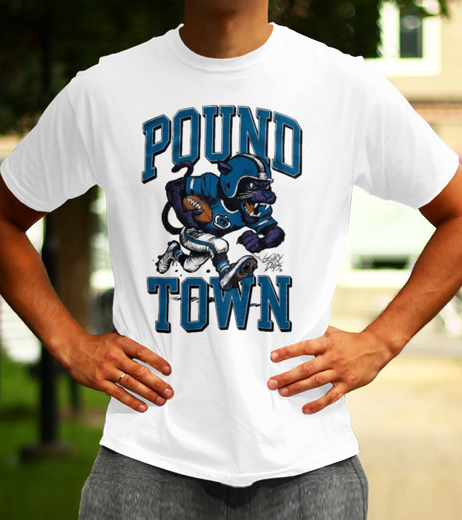 Carolina Panthers Pound Town Running Mascot Glory Days T-Shirt