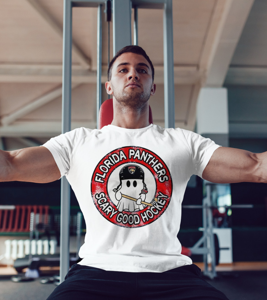 Florida Panthers Scary Good Hockey Ghost With Stick And Helmet T-Shirt