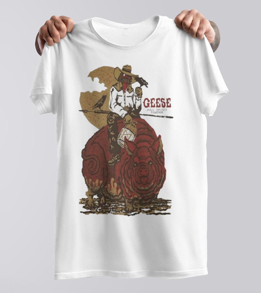 Geese World Live Show 2025-2026 Tour Cowboy Western Pig-Rider Vintage Style T-Shirt