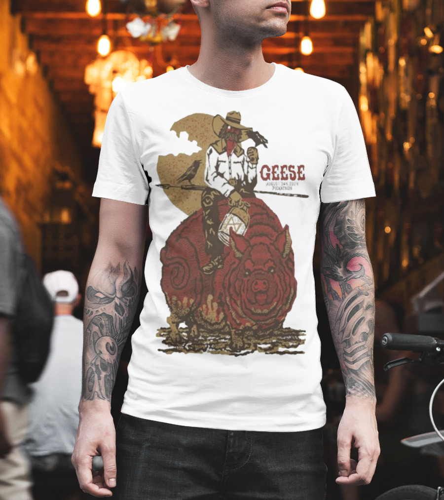 Geese World Live Show 2025-2026 Tour Cowboy Western Pig-Rider Vintage Style T-Shirt