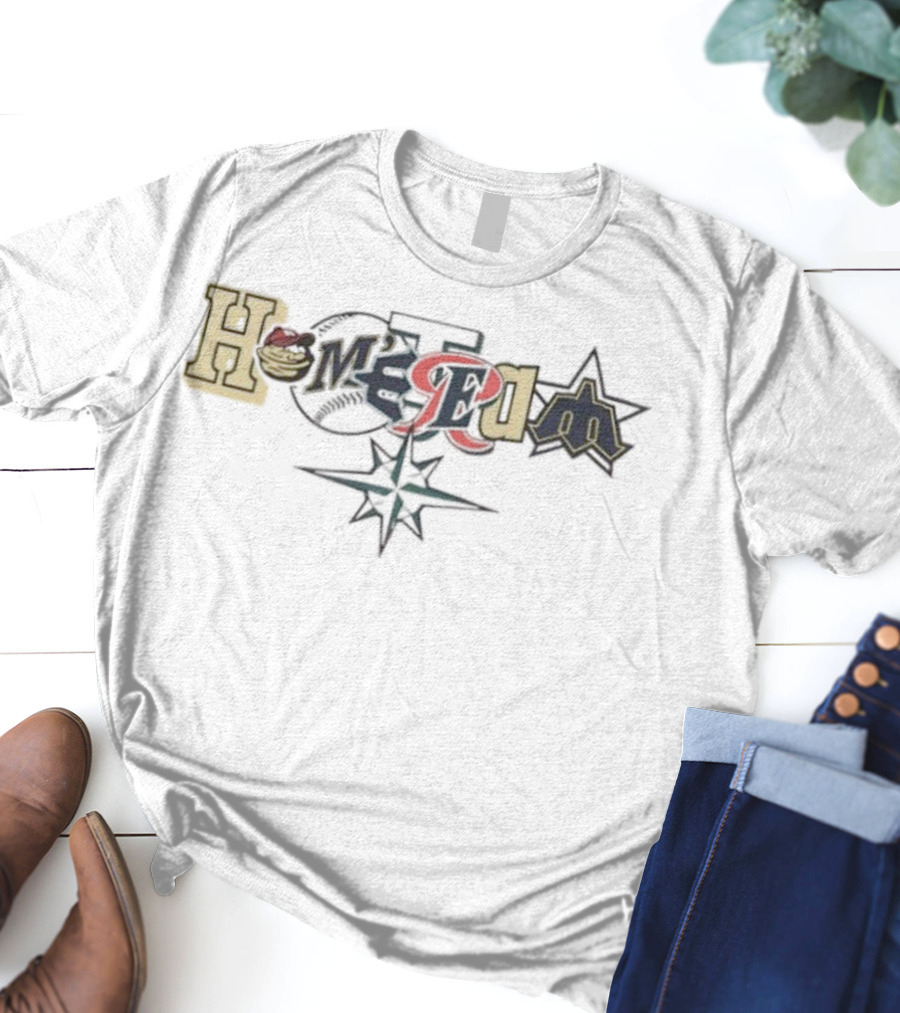 Hometown Featuring Portland Seattle Mariners Compass Elements T-Shirt