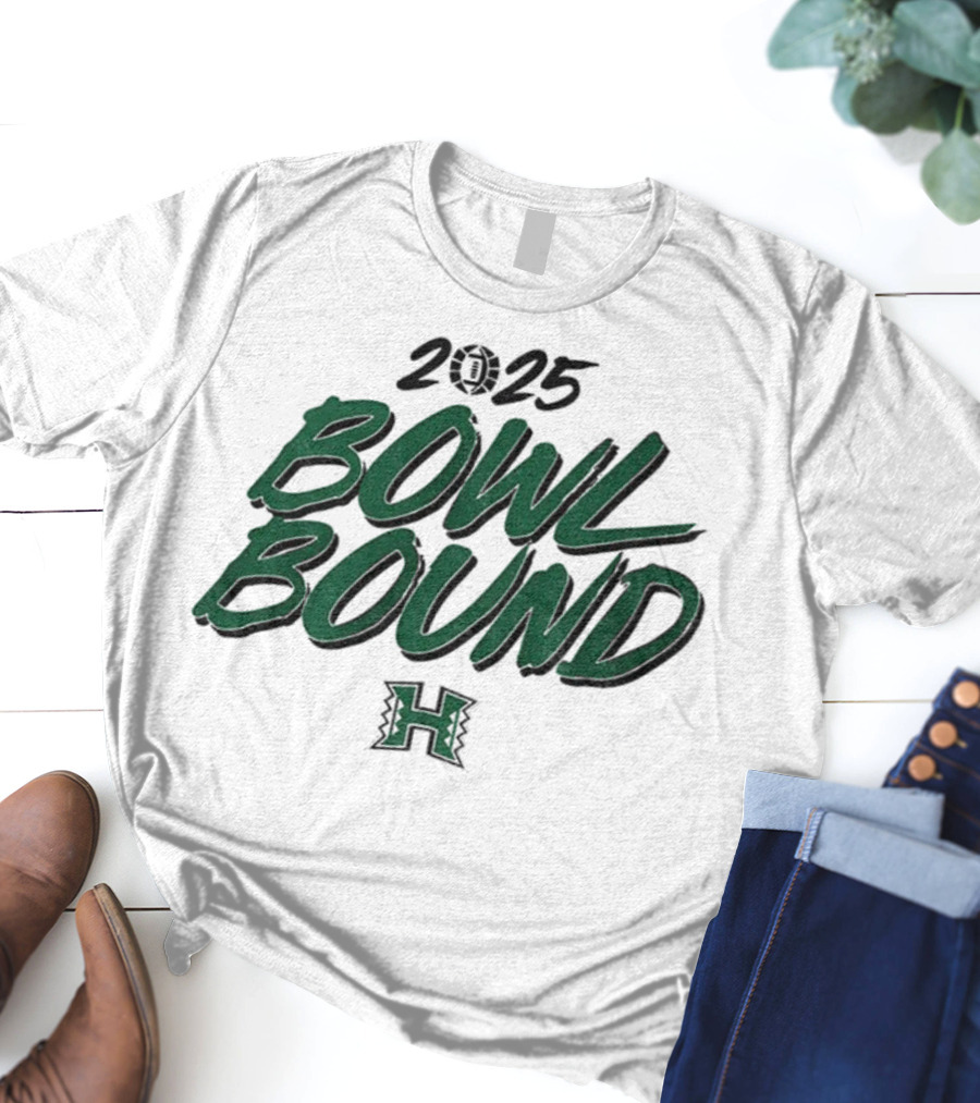 2025 Hawaii Rainbow Warriors Bowl Bound H Logo T-Shirt