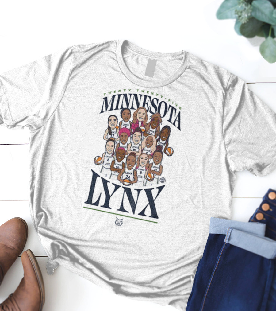 Minnesota Lynx Roster Caricature Twenty Twenty-Five Basketball Team T-Shirt