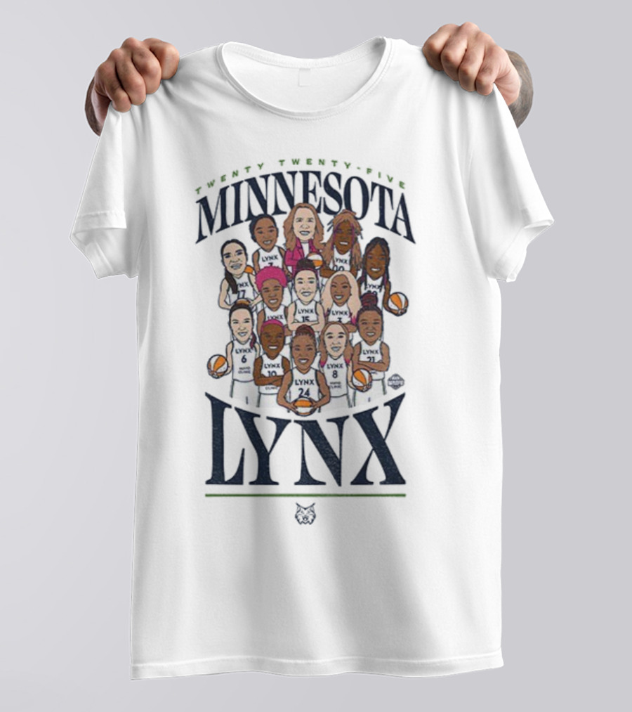 Minnesota Lynx Roster Caricature Twenty Twenty-Five Basketball Team T-Shirt