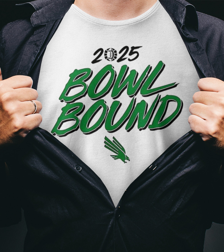 North Texas Mean Green 2025 Bowl Bound Football Team Enthusiasts Apparel T-Shirt