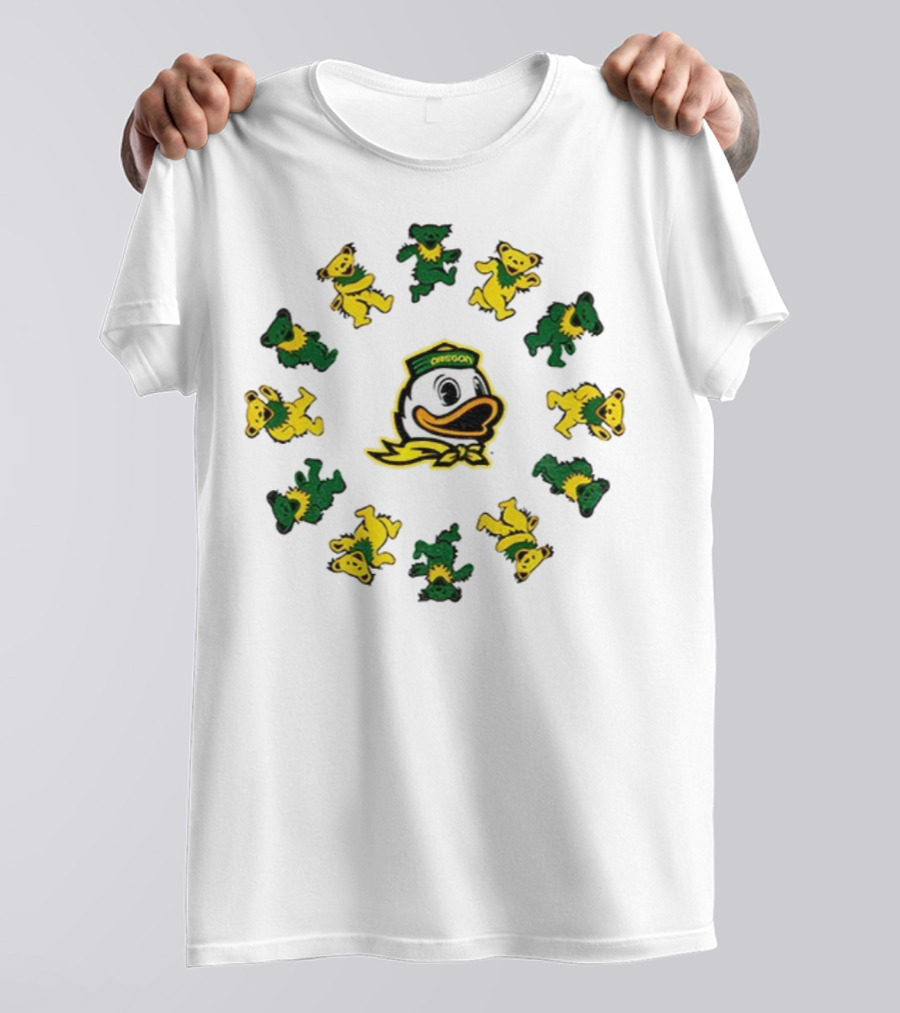 Oregon Ducks Grateful Dead Dancing Bears Circle T-Shirt