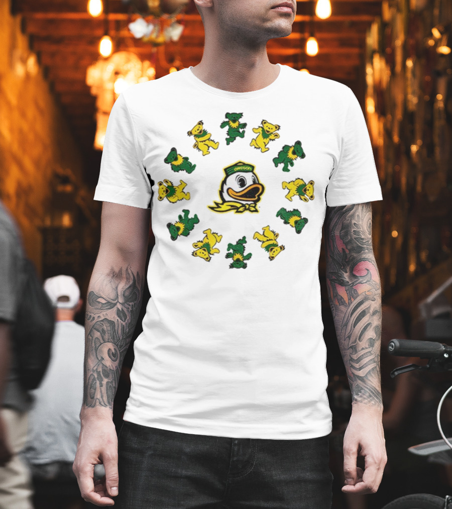Oregon Ducks Grateful Dead Dancing Bears Circle T-Shirt