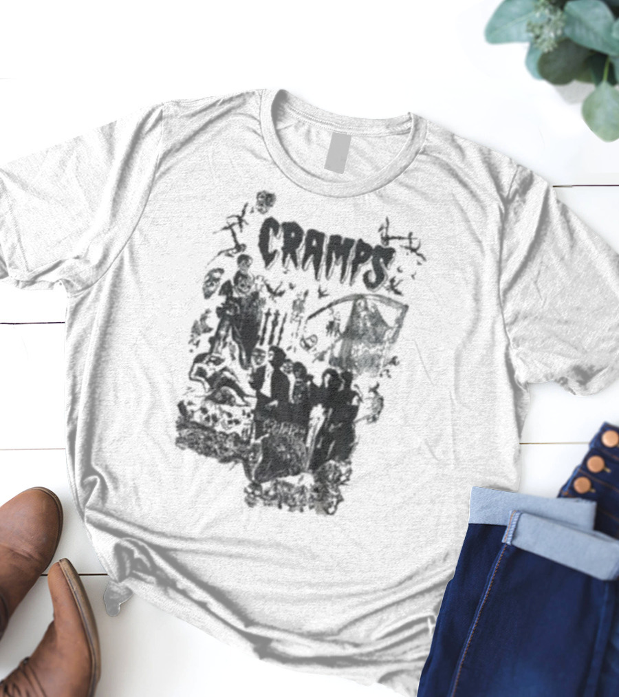 Cramps Punk Rock Psychobilly Tour 1982 Bad Music For Bad People T-Shirt