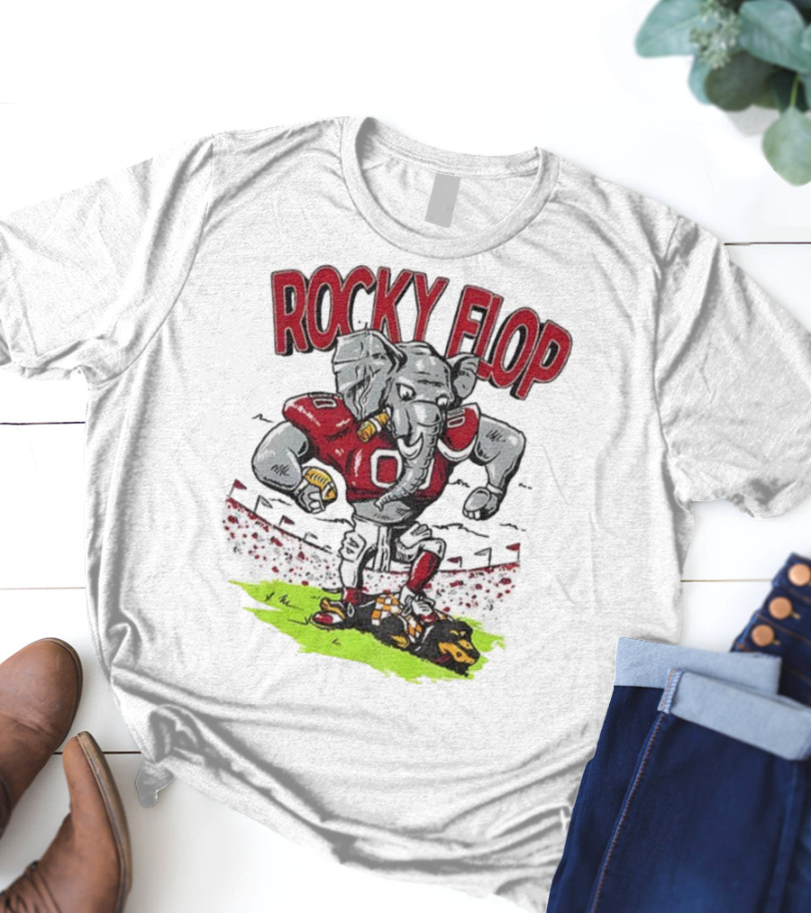 Rocky Flop Alabama Crimson Tide Football Elephant Dominating Georgia Bulldogs T-Shirt