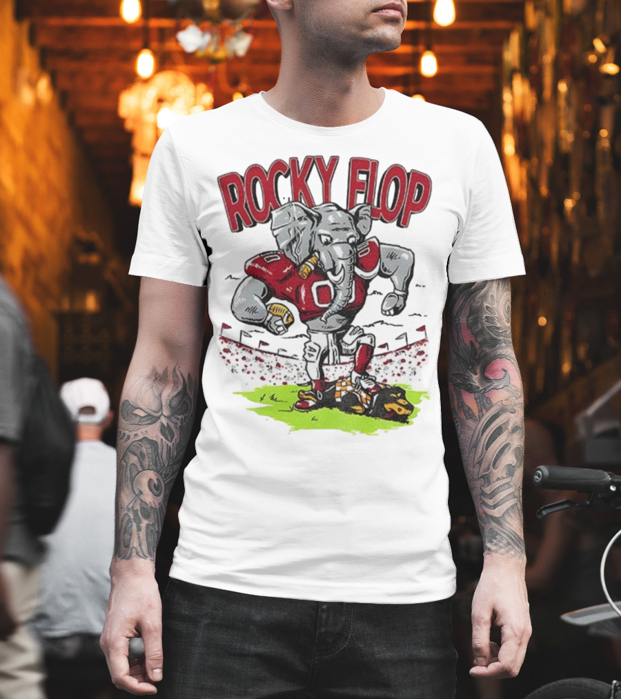 Rocky Flop Alabama Crimson Tide Football Elephant Dominating Georgia Bulldogs T-Shirt