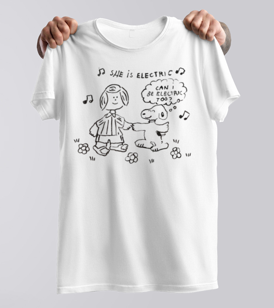 Sally Brown And Snoopy She Is Electric Can I Be Electric Too T-Shirt