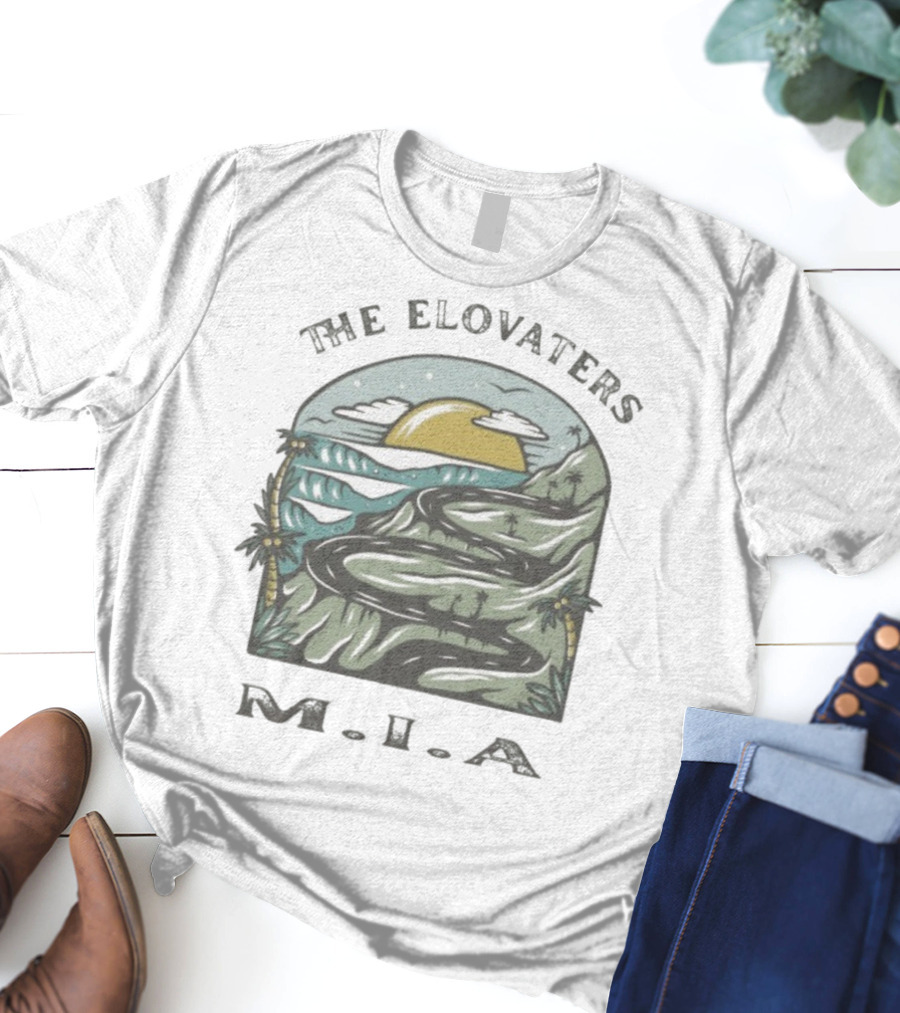The Elovaters MIA Beach Road Sunset Illustration T-Shirt