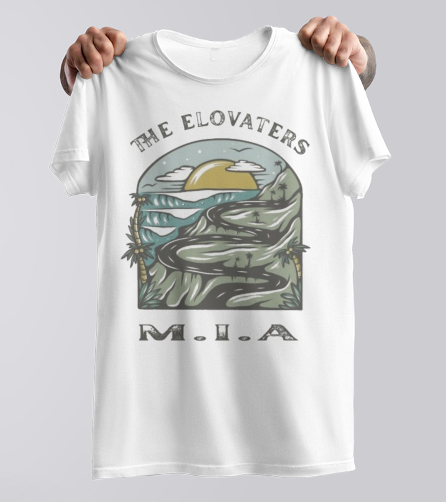 The Elovaters MIA Beach Road Sunset Illustration T-Shirt