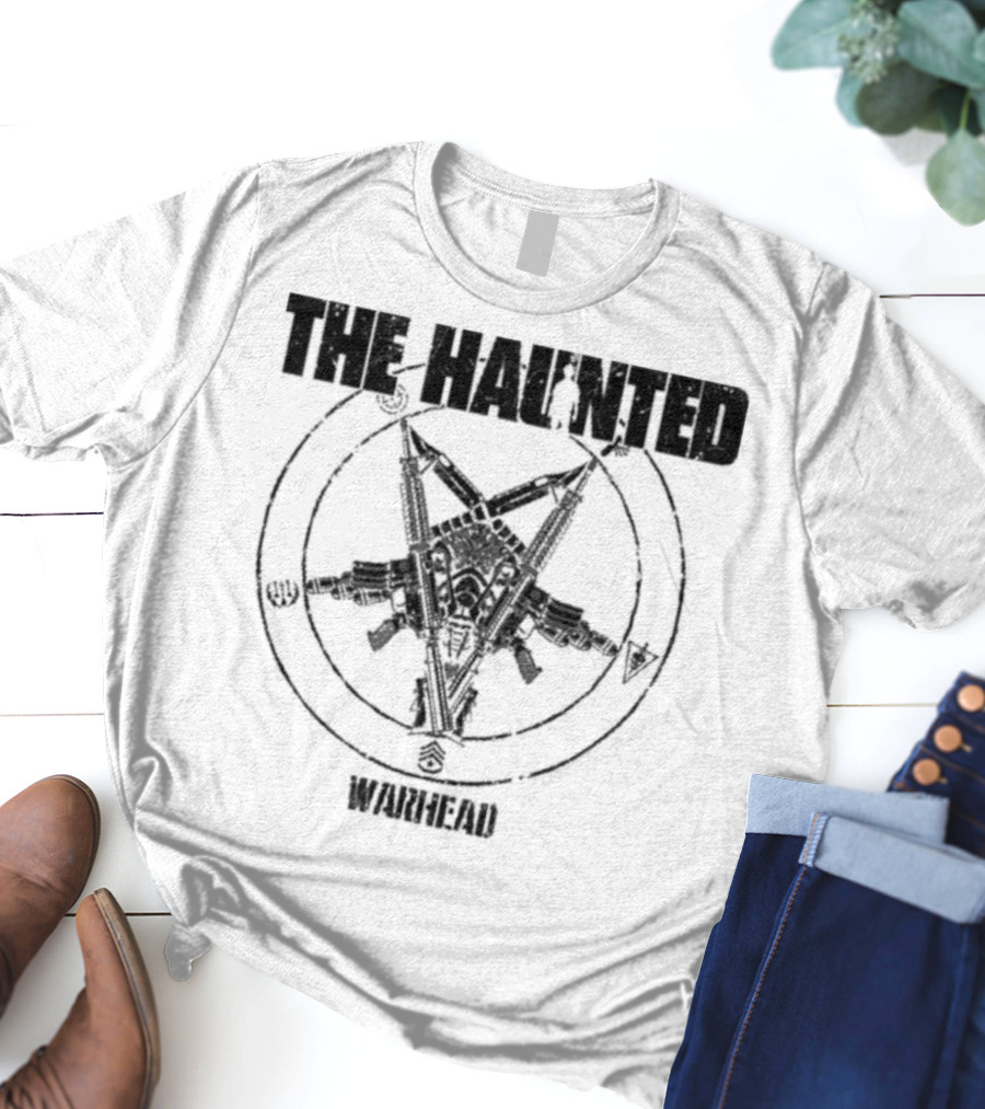 The Haunted Warhead Occult Symbolic Skull And Gun Emblem T-Shirt