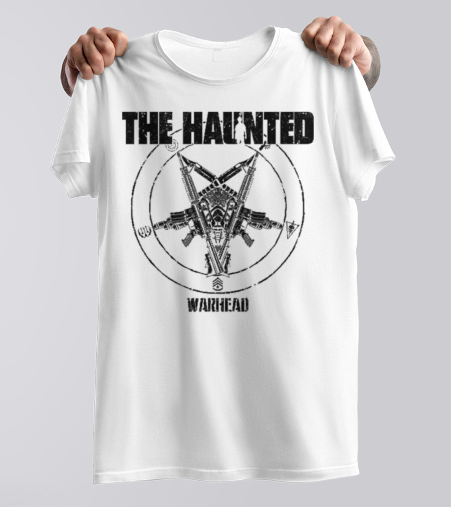 The Haunted Warhead Occult Symbolic Skull And Gun Emblem T-Shirt