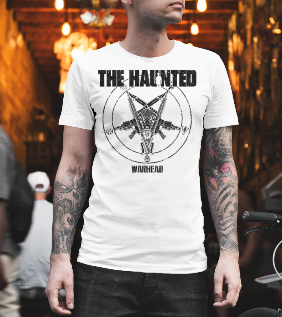 The Haunted Warhead Occult Symbolic Skull And Gun Emblem T-Shirt