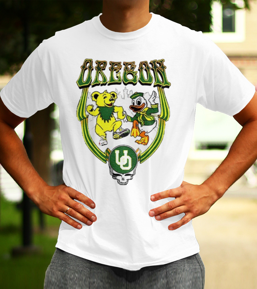 Oregon Ducks Grateful Dead Dancing Bear X Donald Duck Collaboration T-Shirt