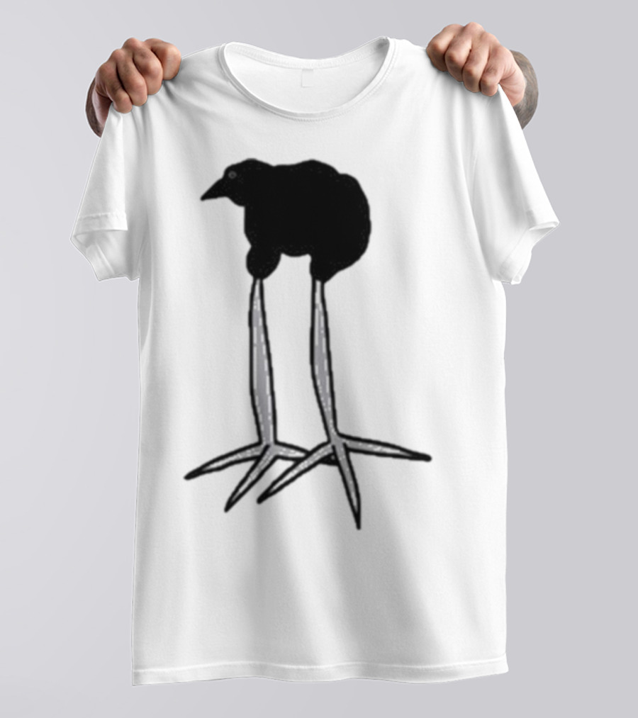 Zasha Charcoal Raven Bird Long Legs T-Shirt