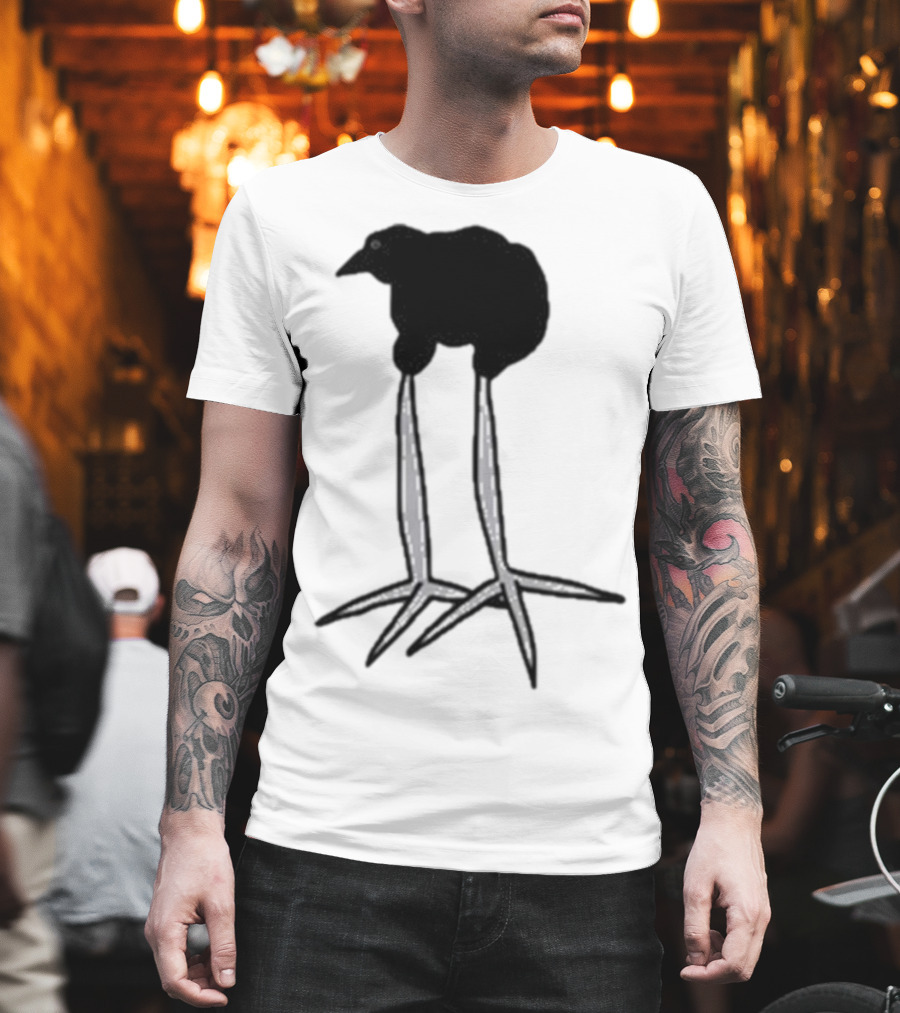 Zasha Charcoal Raven Bird Long Legs T-Shirt