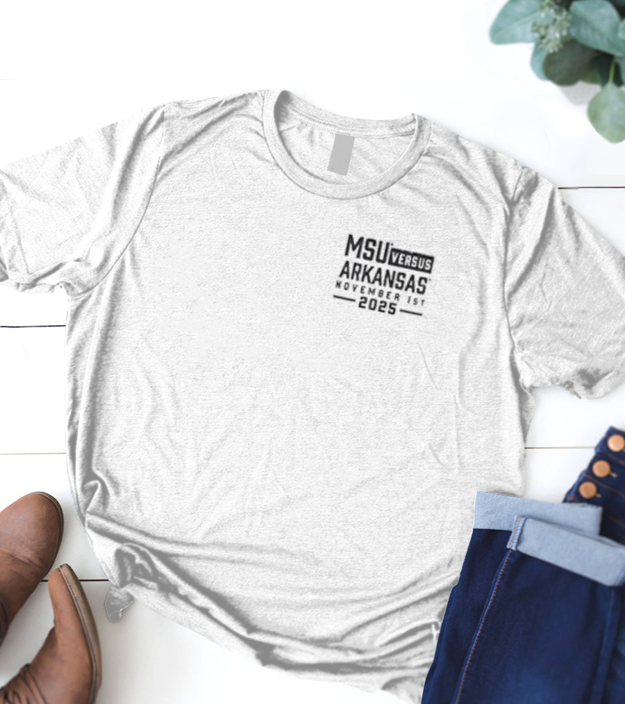 Arkansas Razorbacks Vs Mississippi State Bulldogs September 1st 2025 Football Game Day Helmet Double-Sided T-Shirt