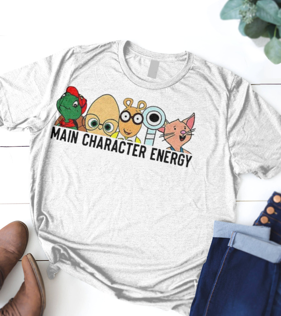 Main Character Energy Arthur Franklin Moomintroll Max And Ruby Children's Books Cartoon T-Shirt