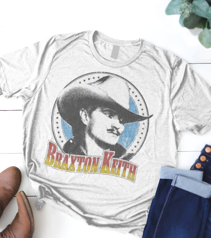 Braxton Keith Western Cowboy Style Headshot Retro Design T-Shirt