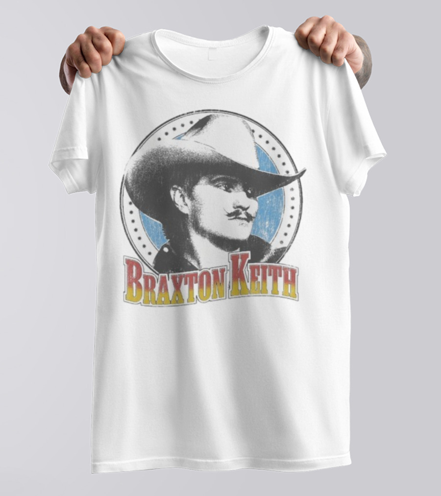 Braxton Keith Western Cowboy Style Headshot Retro Design T-Shirt