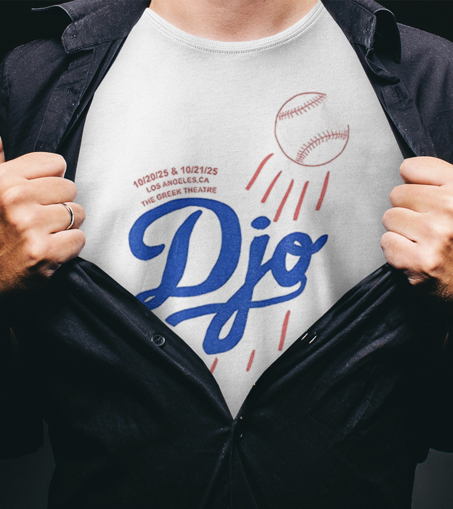 Djo Greek Theatre Los Angeles Dodgers CA Oct 20 2025 Tour T-Shirt