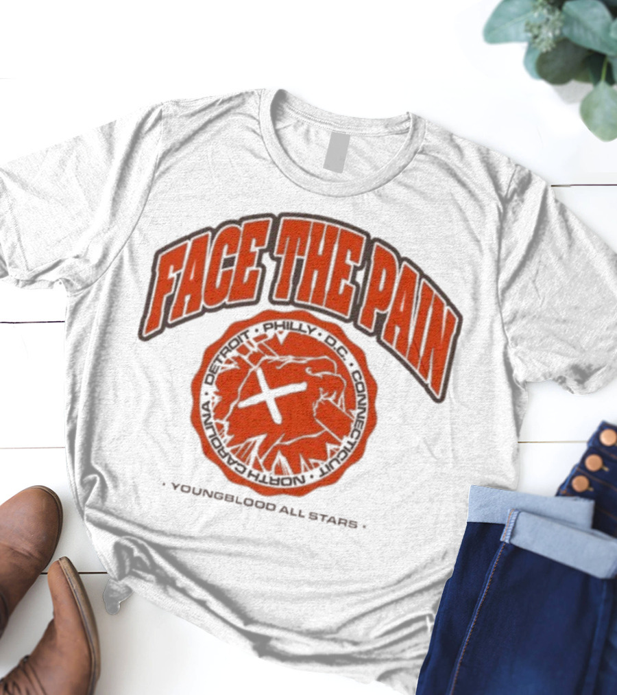 Face The Pain Youngblood All-Stars Detroit Philly Retro Sports Iconography T-Shirt