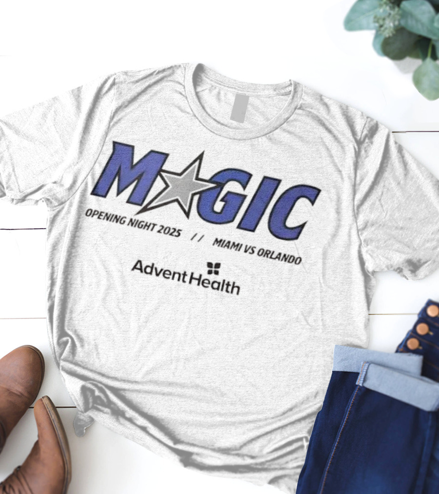 Magic Opening Night 2025 Miami Vs Orlando AdventHealth T-Shirt