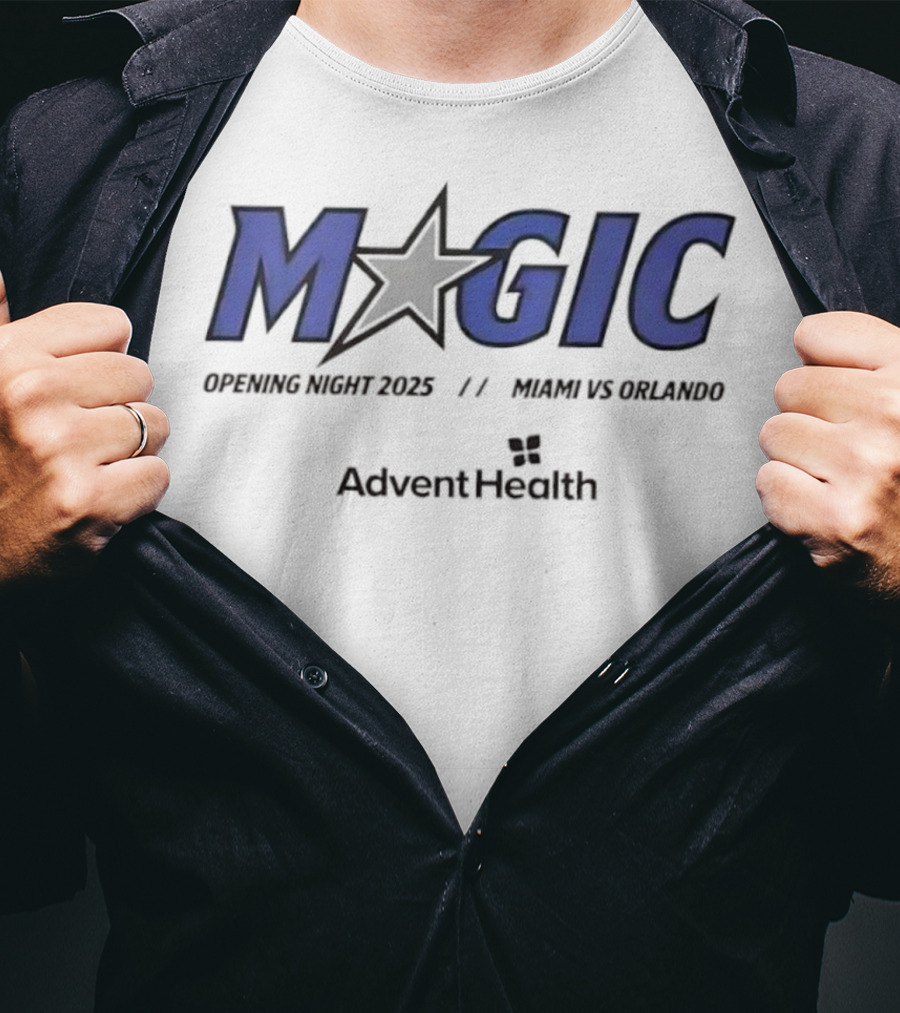 Magic Opening Night 2025 Miami Vs Orlando AdventHealth T-Shirt