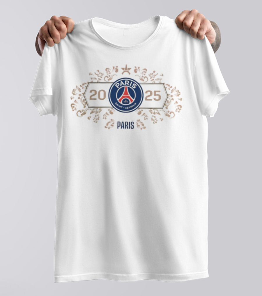 Paris Saint-Germain 2025 Champions D’Europe Team Iconic Season T-Shirt