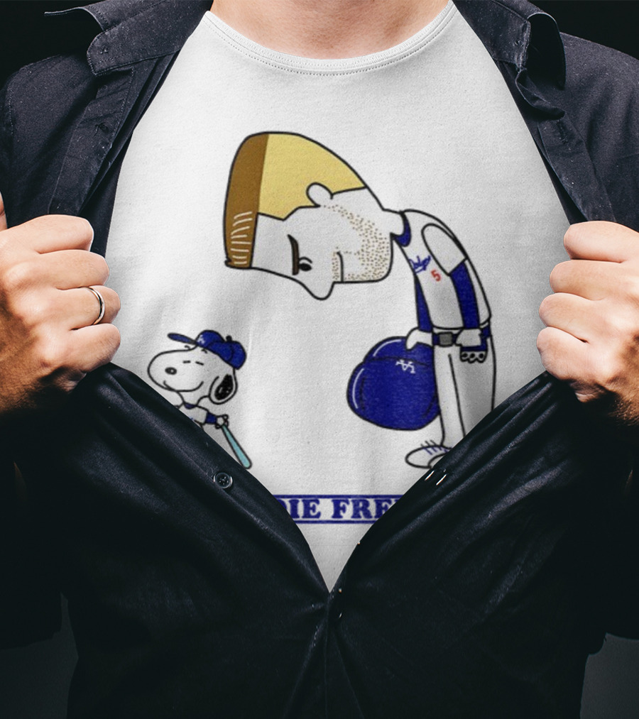 Peanuts Snoopy Freddie Freeman Los Angeles Dodgers MLB Baseball 2025 T-Shirt