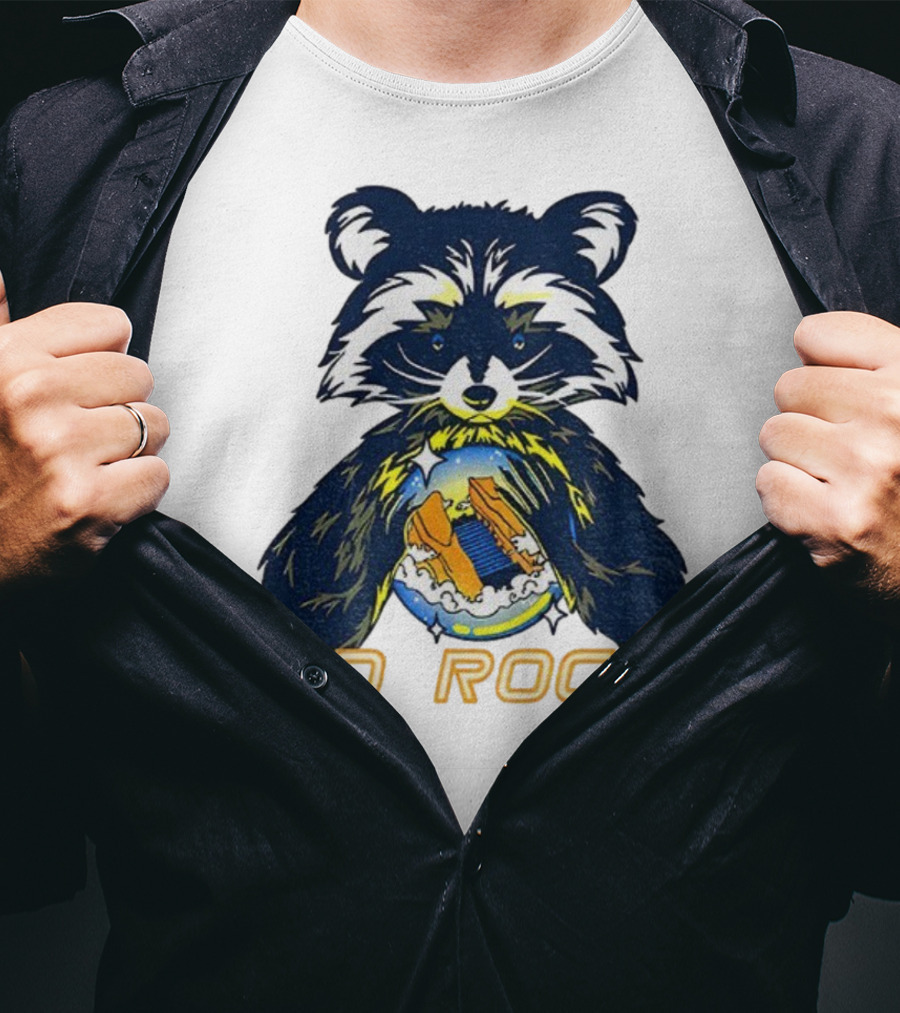 Red Rocks Raccoon Crystal Ball Graphic Tee T-Shirt