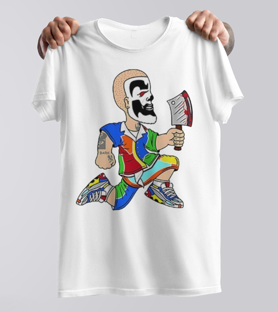 Shaggy Hatchetman Cartoon Insane Clown Posse Juggalo Colorful Style T-Shirt