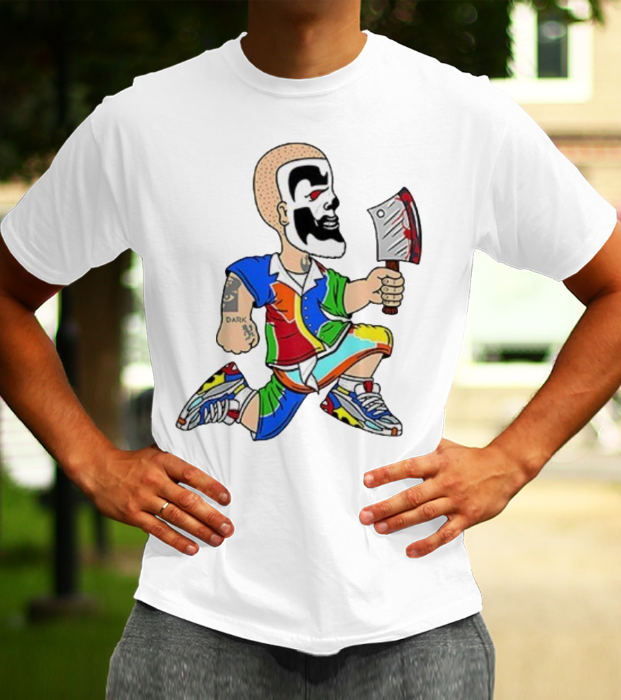 Shaggy Hatchetman Cartoon Insane Clown Posse Juggalo Colorful Style T-Shirt