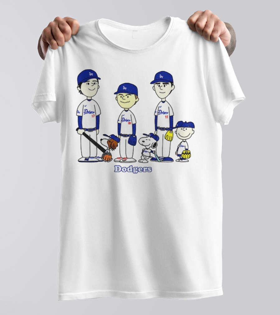 Dodgers Snoopy Peanuts Yoshinobu Yamamoto Shohei Ohtani Tommy Edman MLB Baseball T-Shirt