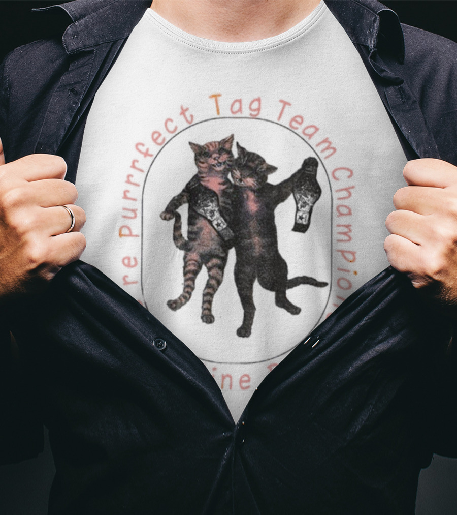 We're Purrfect Tag Team Champions Feline Duo T-Shirt