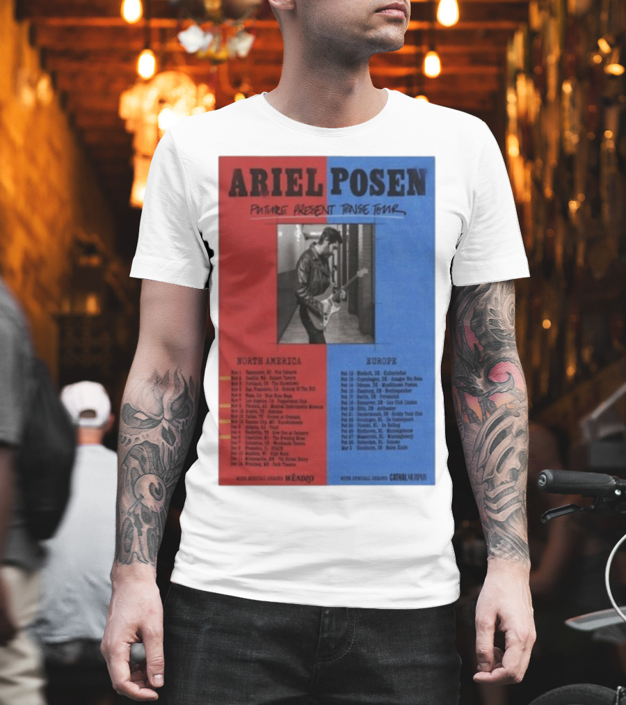 Ariel Posen Future Present Tense Tour North America Europe 2025 2026 Special Guests Wendigo Cathal Murphy T-Shirt