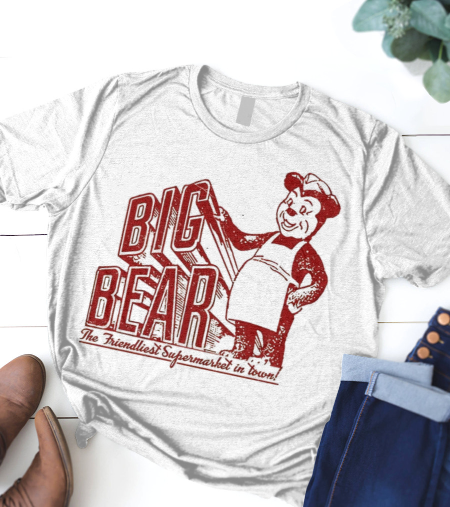 Big Bear The Friendliest Supermarket In The Town San Diego Retro Chef Logo T-Shirt