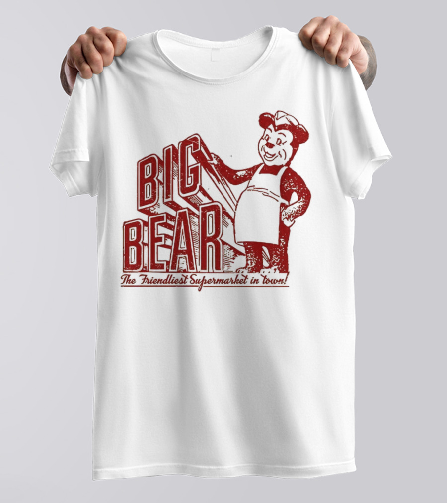 Big Bear The Friendliest Supermarket In The Town San Diego Retro Chef Logo T-Shirt