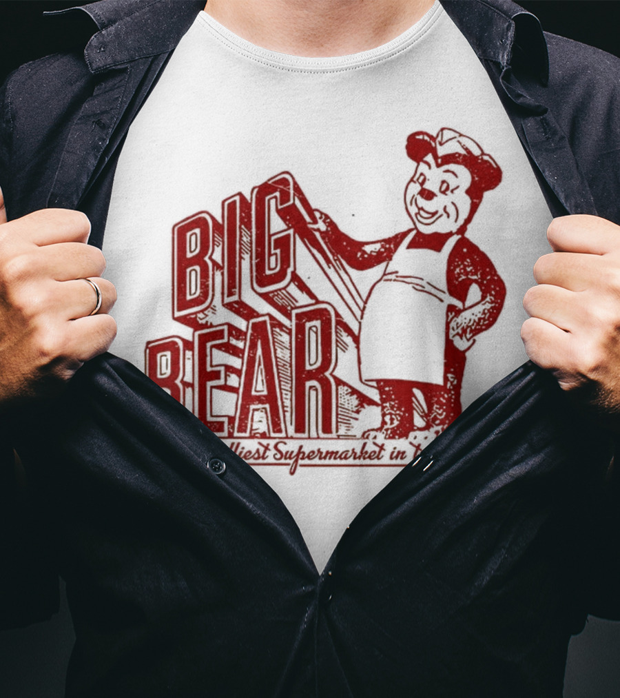 Big Bear The Friendliest Supermarket In The Town San Diego Retro Chef Logo T-Shirt