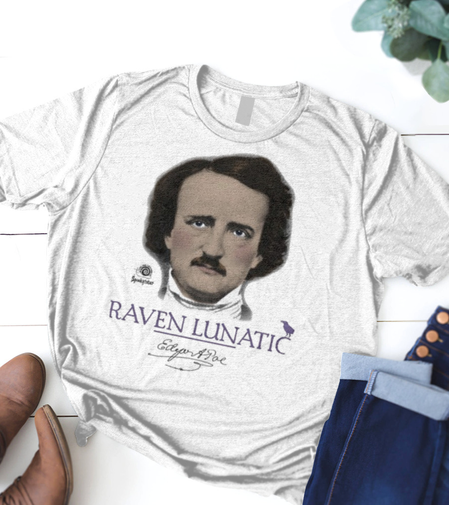 Raven Lunatic Edgar Allan Poe T-Shirt