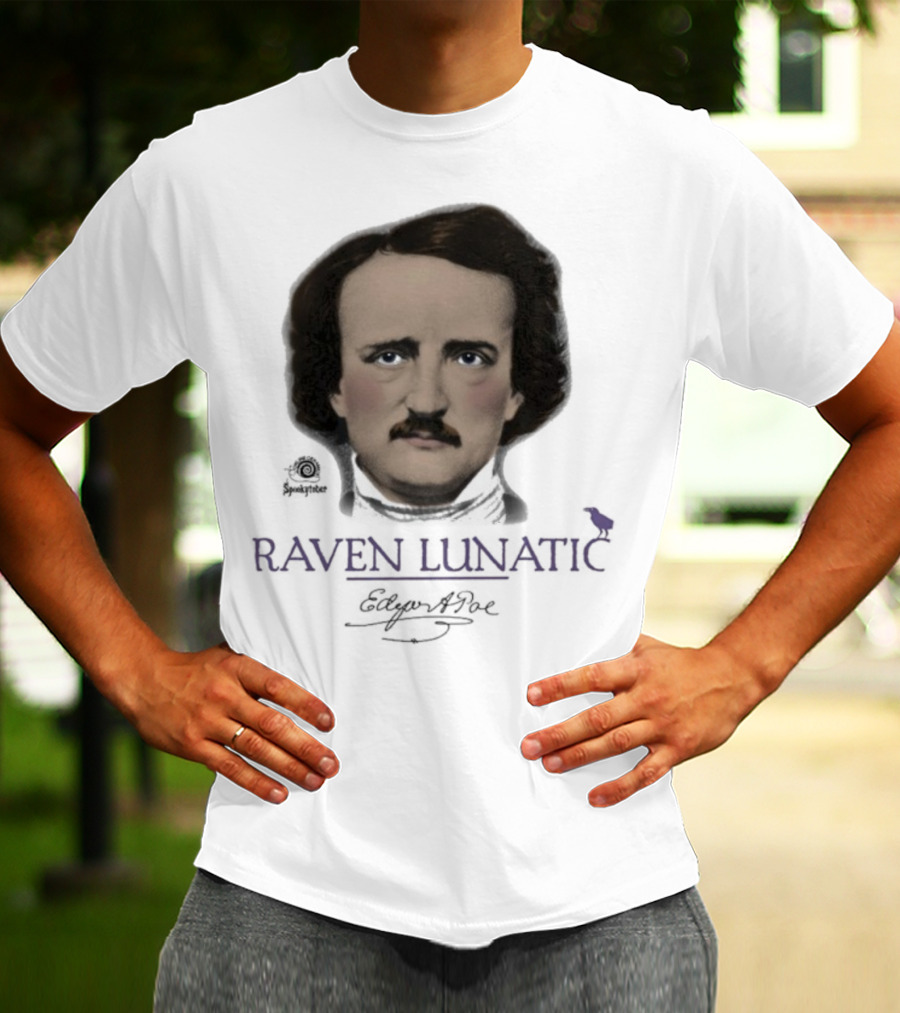Raven Lunatic Edgar Allan Poe T-Shirt