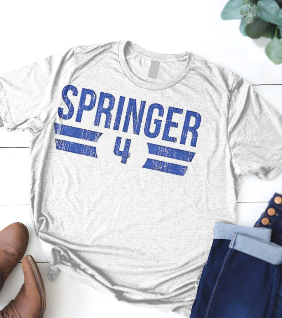 Springer Number 4 Vintage Toronto Blue Jays Baseball 2025 T-Shirt