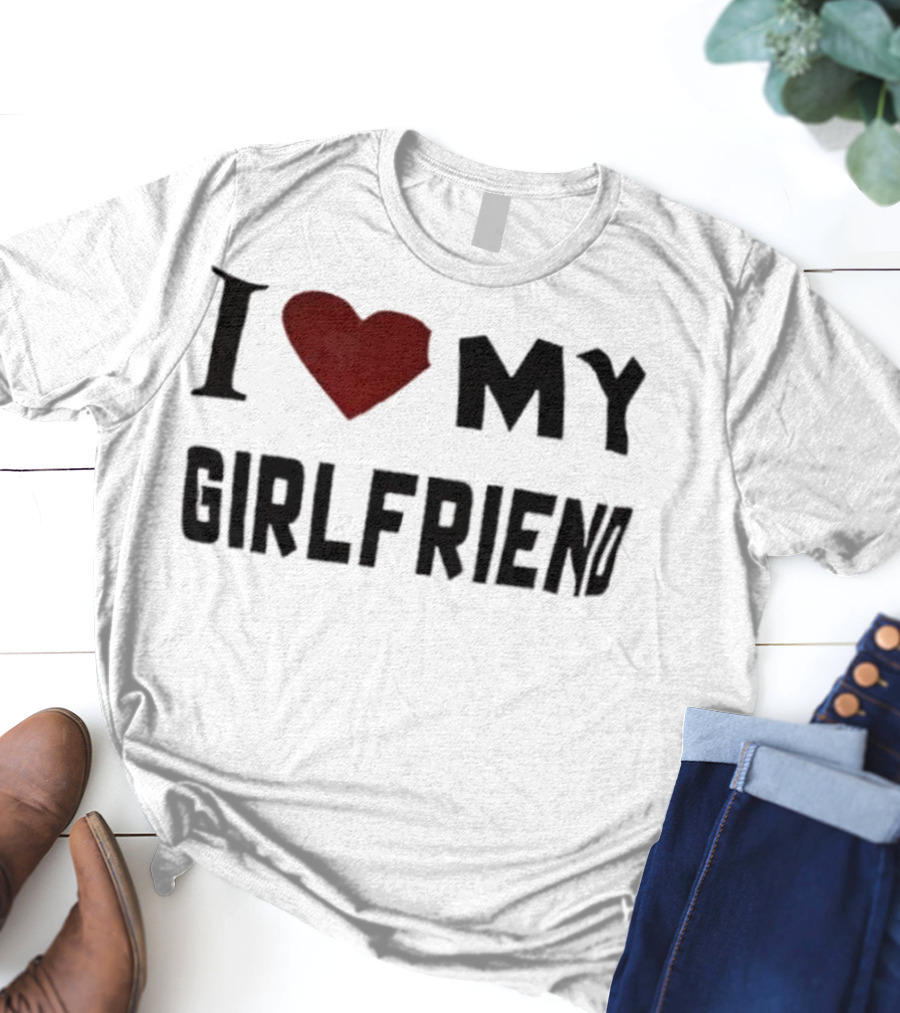 I Love My Girlfriend Heart Red T-Shirt