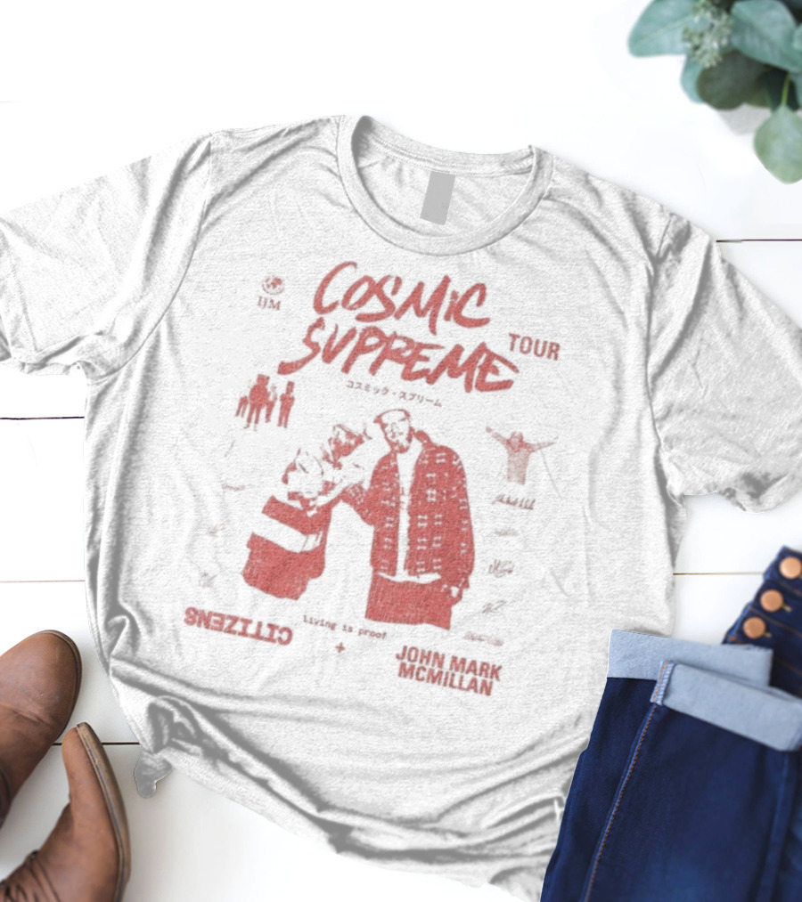 Cosmic Supreme Tour 2025 Living Is Proof John Mark Paparazzi Astro Wave T-Shirt