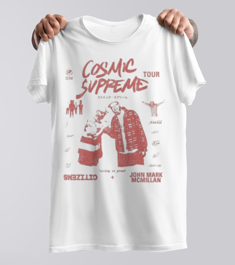 Cosmic Supreme Tour 2025 Living Is Proof John Mark Paparazzi Astro Wave T-Shirt