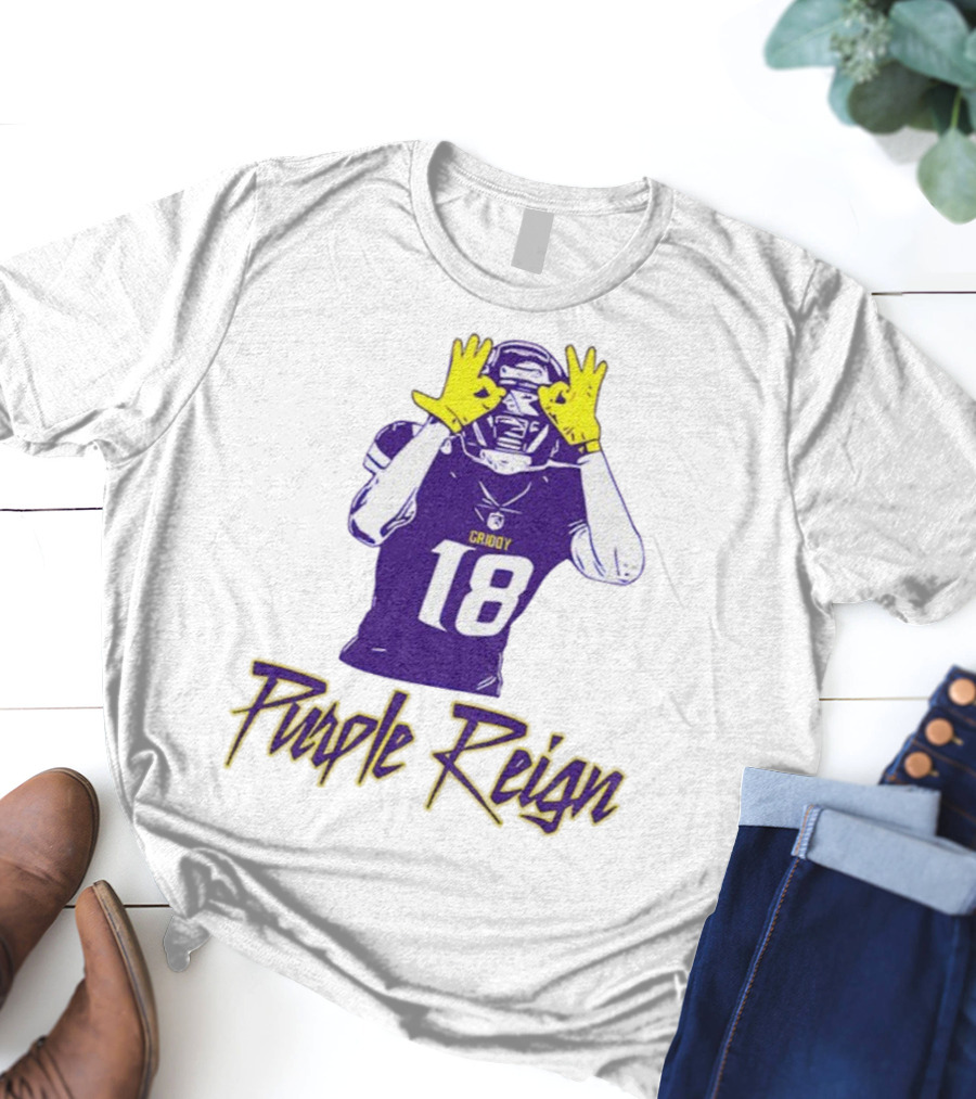 Justin Jefferson Griddy Purple Reign Minnesota Vikings Football 18 T-Shirt